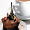 Holy Mackerel Paris in coffeetime, a Minimiam blank greetings card, 150mm square, printed in the UK on board from sustainable sources