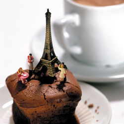 Holy Mackerel Paris in coffeetime, a Minimiam blank greetings card, 150mm square, printed in the UK on board from sustainable sources