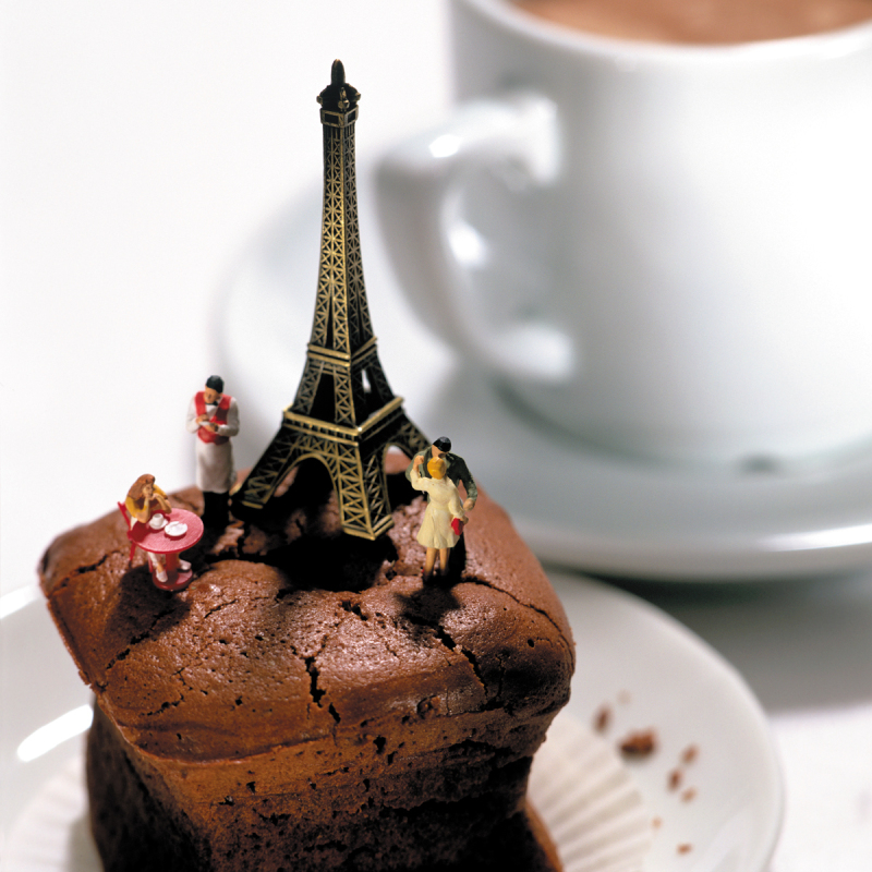 Holy Mackerel Paris in coffeetime, a Minimiam blank greetings card, 150mm square, printed in the UK on board from sustainable sources