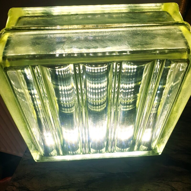 Vintage Architectural Retro Glass Block lamp
