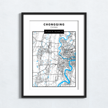 Chongqing - China - Map Print - A4