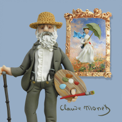 Monet, an art themed greetings card from Erica Sturla's Artist at Work range, 150mm square and blank inside for your message