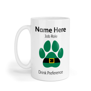 Personalised Ceramic Mug - Christmas Elf Paw Print