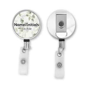 Personalised Metal ID Reel - Botanical Leaves