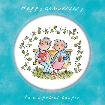 Holy Mackerel Special couple anniversary card by Rosie Brooks - blank inside - 15cm square