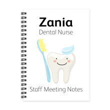 Personalised A5 Notebook - Cute Tooth Blue