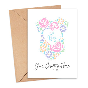 Personalised Custom Message Card - Papercut It's a Boy - Large (Approx. A4) - Standard Smooth Card