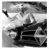 Lady hit by snowball, a 127 x 175mm Alternative Image winter themed Christmas card featuring a vintage black and white photo, message inside says Happy Christmas