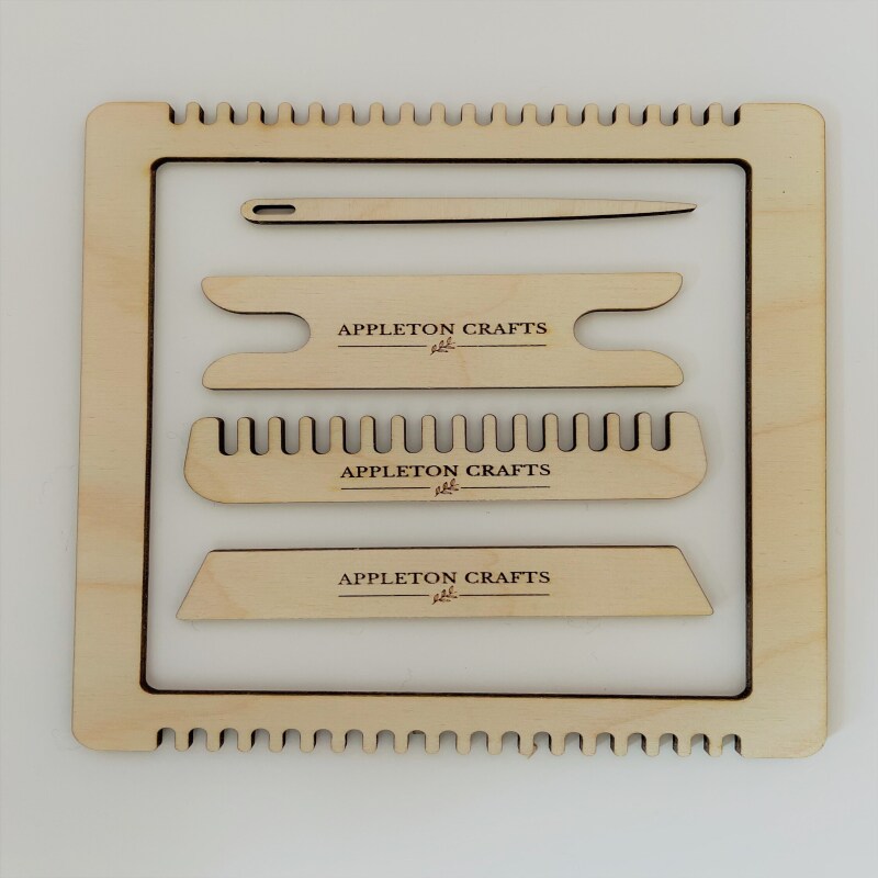 Weaving Loom Frame With Tools Included / Frame Weave / Tapestry / Beginners Tool / Craft Supplies / Starter Kit - 130 x 140mm
