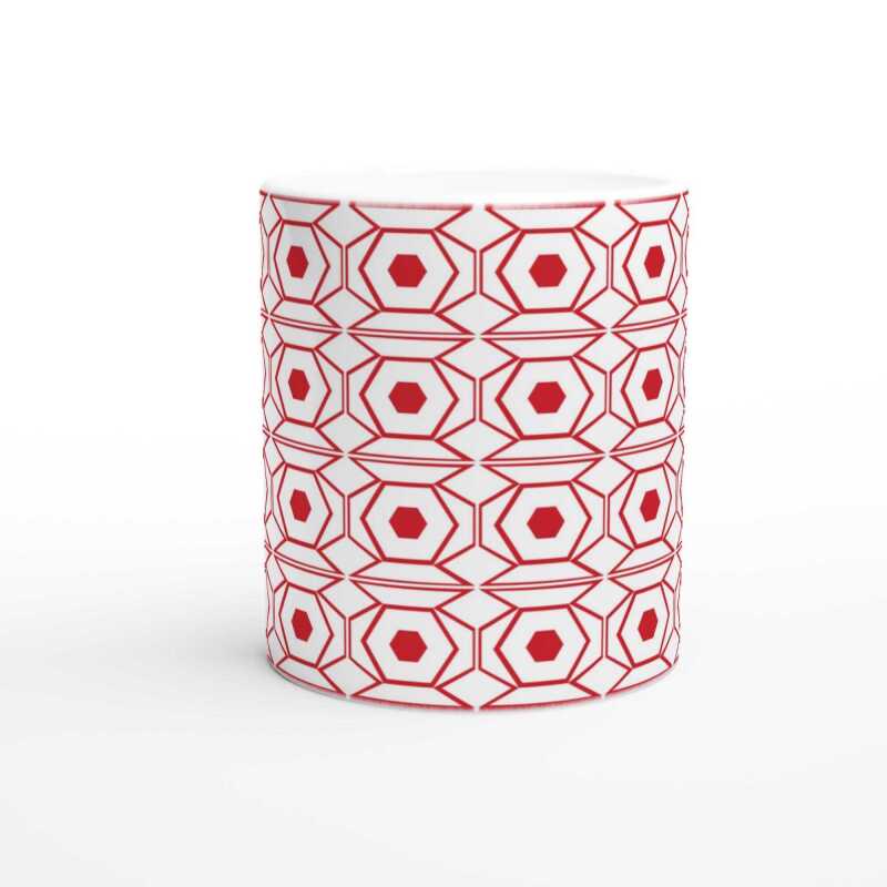 Polygon Pattern Mug - Ceramic White