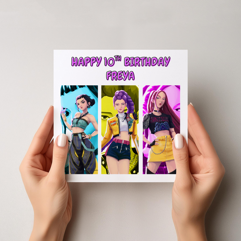 Kpop Demon Hunters Personalised Birthday Card