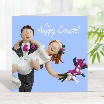 The happy couple wedding card - designed by Erica Sturla - 15cm square and blank inside, made in the UK