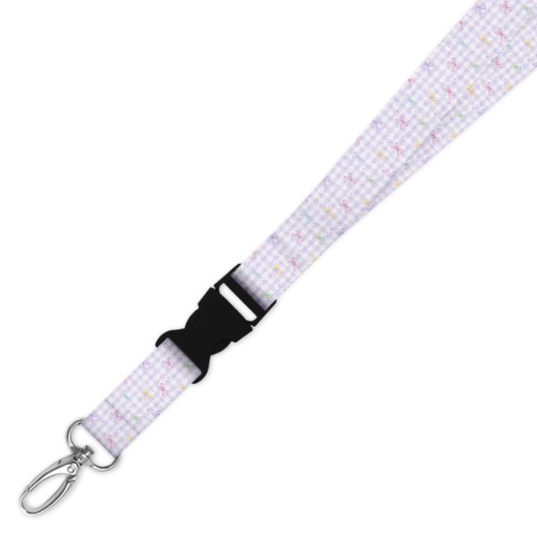 Double Breakaway Lanyard - Pastel Bow Gingham