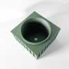 The Larix Planter Pot with Drainage Tray & Stand Included - Matte Dark Green - 3"
