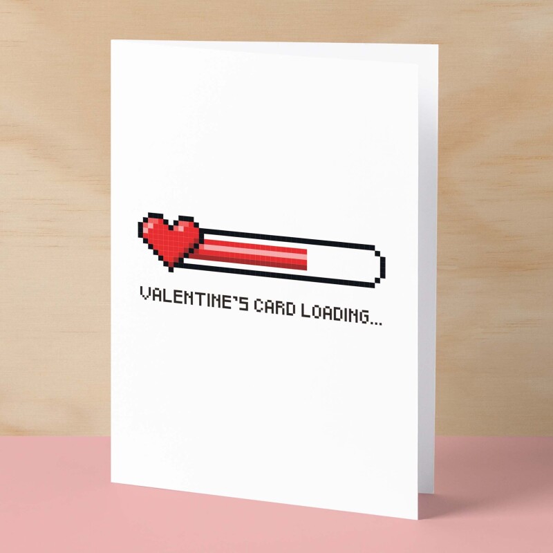 Valentine's Card For Him Valentine's Day Card For Boyfriend or Husband Card For Friend Valentine's Card For Gamer - Large (5x7) / Blank Message