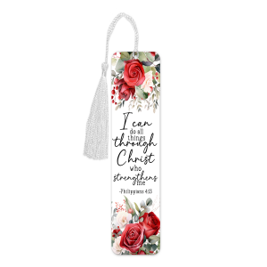 Religious Aluminium Bookmark with Tassel - I Can Do All Things Through Christ