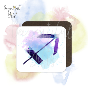 Watercolour Zodiac Sign Wooden Coaster - Sagittarius