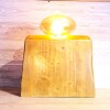 Large wooden Rustic Industrial Lamp Inset – Reclaimed Wood – Quirky Square Rectangle – Desk Lamp Table Lamp –