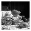 Early Christmas morning, a 127 x 175mm Alternative Image winter themed Christmas card featuring a vintage black and white photo, message inside says Happy Christmas