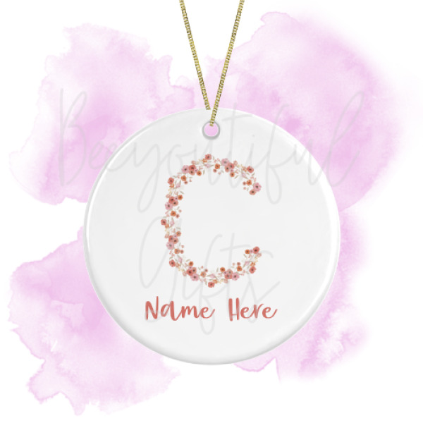 Personalised Spring Love Round Ceramic Decoration