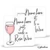 Rose Wine Hand Drawn Coaster - Home Bar - Birthday Gift. Secret Santa - Hand Drawn Rose Wine Coaster Personalised Drink Coasters - Single Coaster