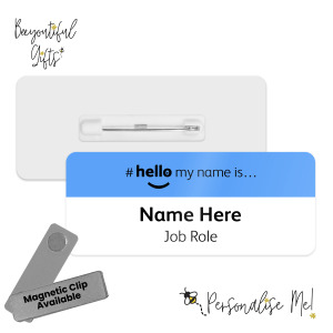 Name Badge - Coloured Band Hello My Name is... - Light Blue