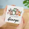 Personalised 5th Birthday Children's Card Woodland Themed Fifth Birthday Card For Boy or Girl Five Years Custom Card - Square (5.5x5.5) / Blank Inside