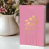 Echinacea Thank you card embellished with gold foil -  designed by artist Eloise Hall - 15.7 x 11cm and blank inside