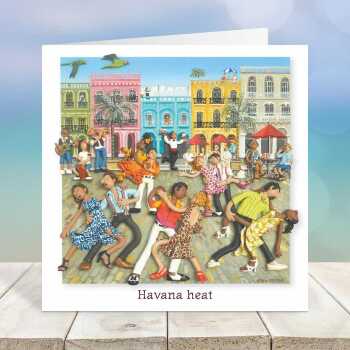 Havana heat, blank Latin dance themed card - designed by Erica Sturla - 15cm square and blank inside, made in the UK