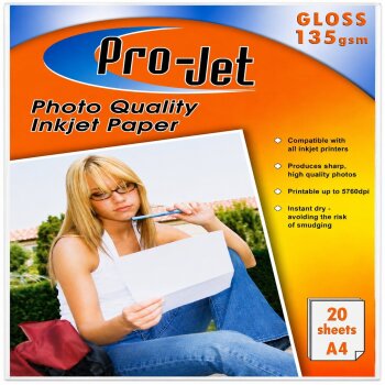 A4 Projet 135gsm Glossy Photo Paper