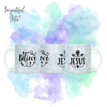 Religious Ceramic Mug - Believe Jesus Full Wrap