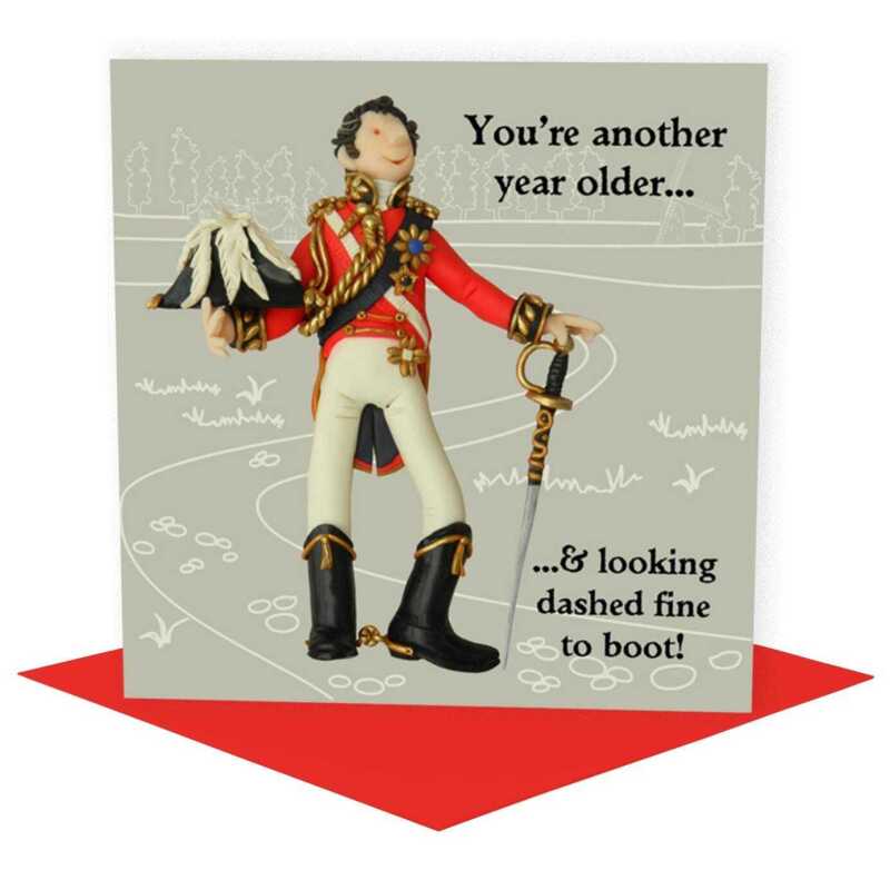 Duke of Wellington historical birthday card - designed by Erica Sturla - 15cm square and blank inside, made in the UK