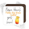 Personalised Drinks Coaster - Name's Malibu Bay Breeze Cocktail Goes Here!