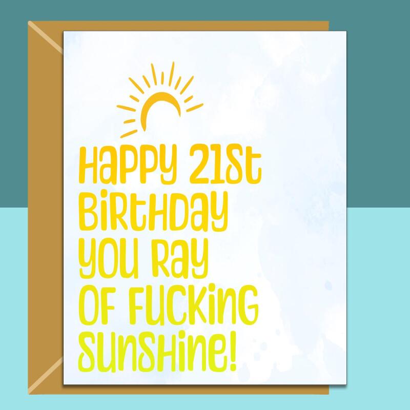 21st Birthday Card - Personalised inside if required - For Him or For Her - Perfect greetings card for someone turning 21 years old - Blank inside - Regular - Matte