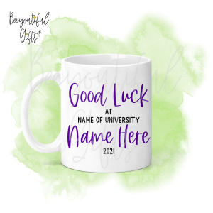 Personalised Good Luck at University Ceramic Mug - Purple