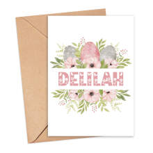 Personalised Easter Card - Easter Egg Monogram - Small (Approx. A6) - Standard Smooth Card