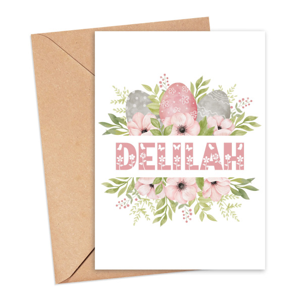 Personalised Easter Card - Easter Egg Monogram - Small (Approx. A6) - Standard Smooth Card