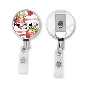 Personalised Metal ID Reel - Strawberry Stripes