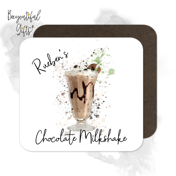 Personalised Chocolate Milkshake Coaster with Splash Effect