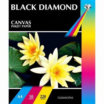 Black Diamond A4 220gsm Canvas Inkjet Paper - 50 Sheet Packs
