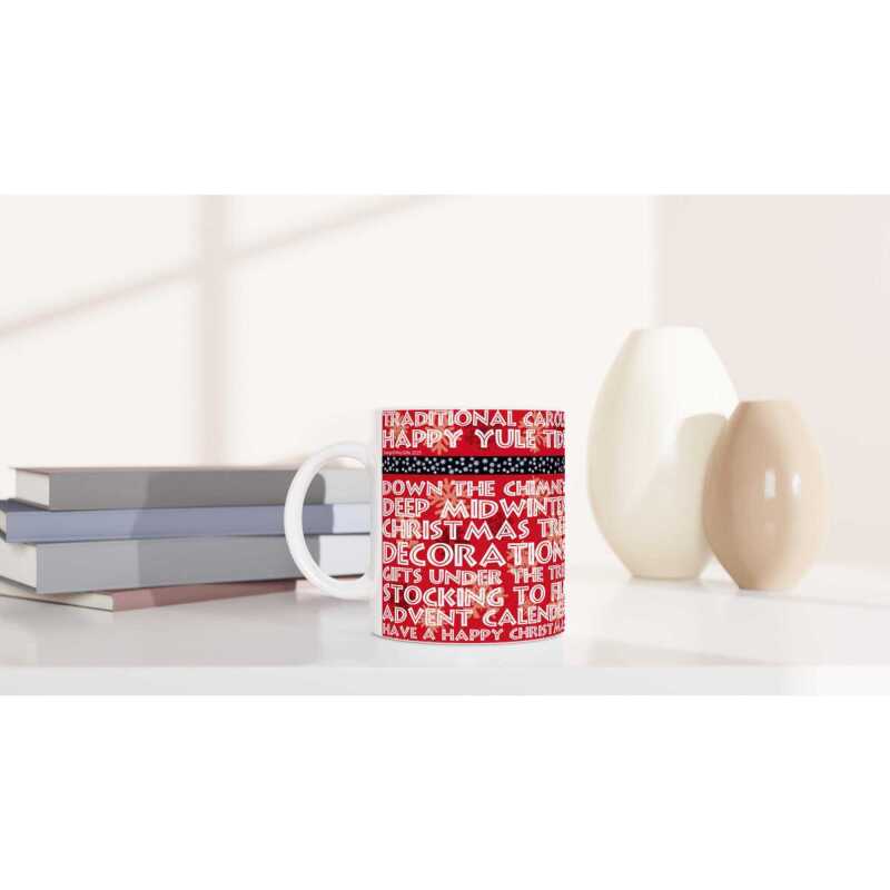 Christmas Seasonal Snow Words Mug - Ceramic White