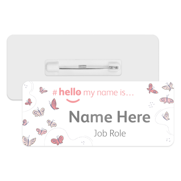 #hello my name is... Name Badge - Butterfly Corners