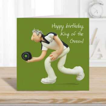 King of the green birthday card for him - designed by Erica Sturla - 15cm square and blank inside, made in the UK