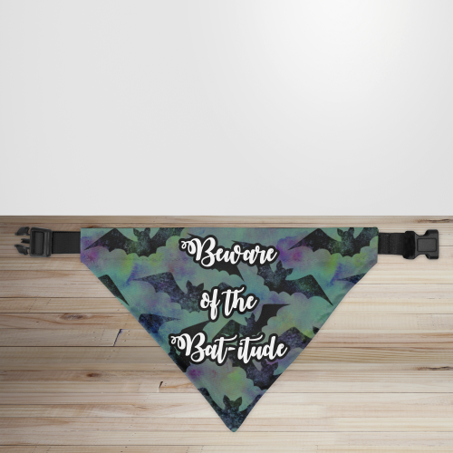 'Beware of the Bat-itude' Halloween Dog/Puppy Bandana