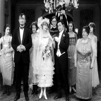 Wedding Party Black and White Retro Photographic Card by Holy Mackerel Featuring a Vintage Photograph, Blank Inside for Your Message