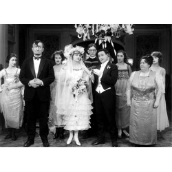 Wedding Party Black and White Retro Photographic Card by Holy Mackerel Featuring a Vintage Photograph, Blank Inside for Your Message