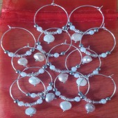Wine Glass Charms with Freshwater Pearls