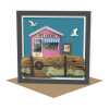 Ice cream hut - quayside Ice cream themed blank card - designed by Seth Draper - 15cm square and blank inside, made in the UK