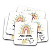 Personalised Thank You Coaster - Thank You Teacher Gift, Thank You For Being All Kinds Of Wonderful Rainbow Thank You Gift Thank You Coaster - set of 5 coasters