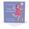 Grown up great granddaughter birthday card for her - designed by Erica Sturla - 15cm square and blank inside, made in the UK